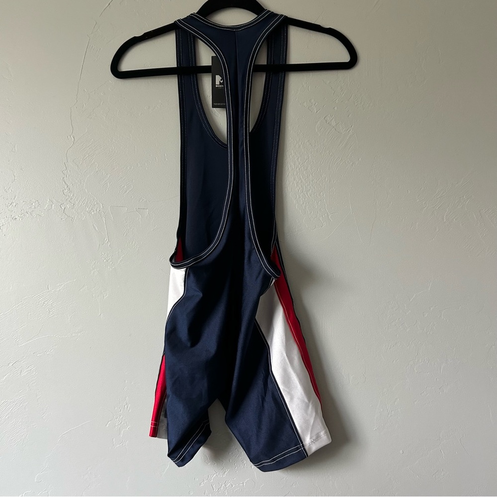 N2N Bodywear Blue Red White Wrestling Singlet One Piece Large NWT - Picture 7 of 7